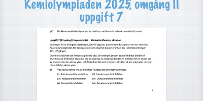 Kemiolympiaden 2025, omgång II, uppgift 7