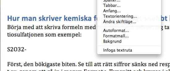 Hur man skriver kemiska formler riktigt snabbt i Word