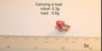 En mini-robot som viker ihop sig själv, går, simmar, och löses upp av aceton