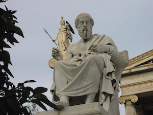 Athena looking over Plato