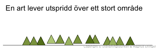 En population sprider sig över ett stort område