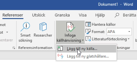 Välj alternativet "Lägg till ny källa…".