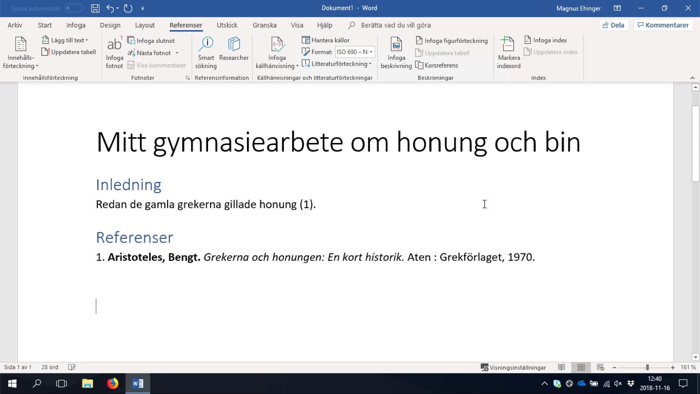 Referenserna uppdateras automatiskt.