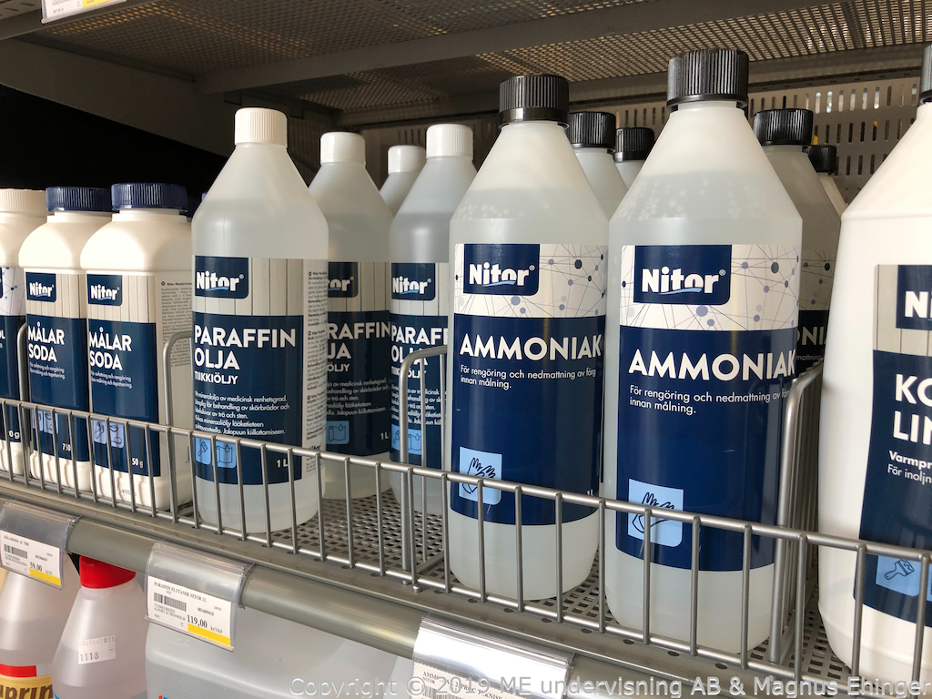 Ammoniak används bland annat som rengöringsmedel.