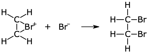 Bromoniumjon + bromidjon → 1,2-dibrometan