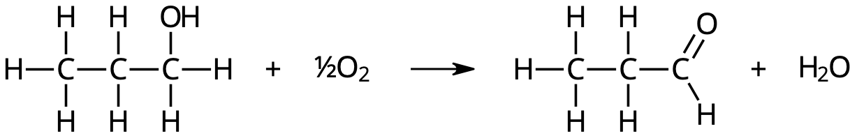 Oxidation av 1-propanol.