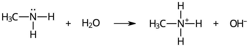 metylamin vatten metanaminiumjon hydroxidjon