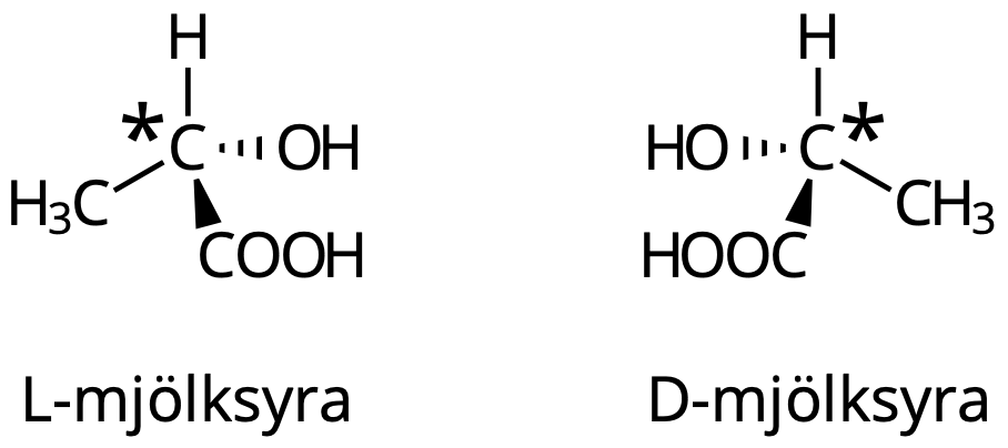 L- och D-mjölksyra.